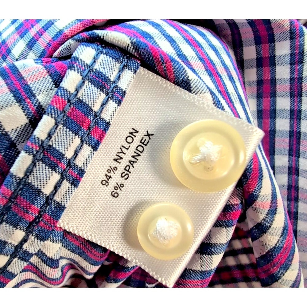 Peter Millar Dress Shirt Men's Size L Crown Purple Plaid Button Up Pelican Marsh - Picture 9 of 12